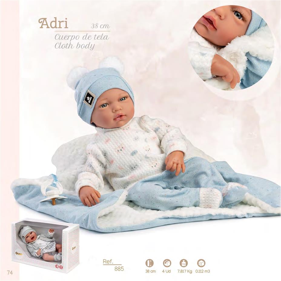 885 Adri Newborn Baby Doll 38cm