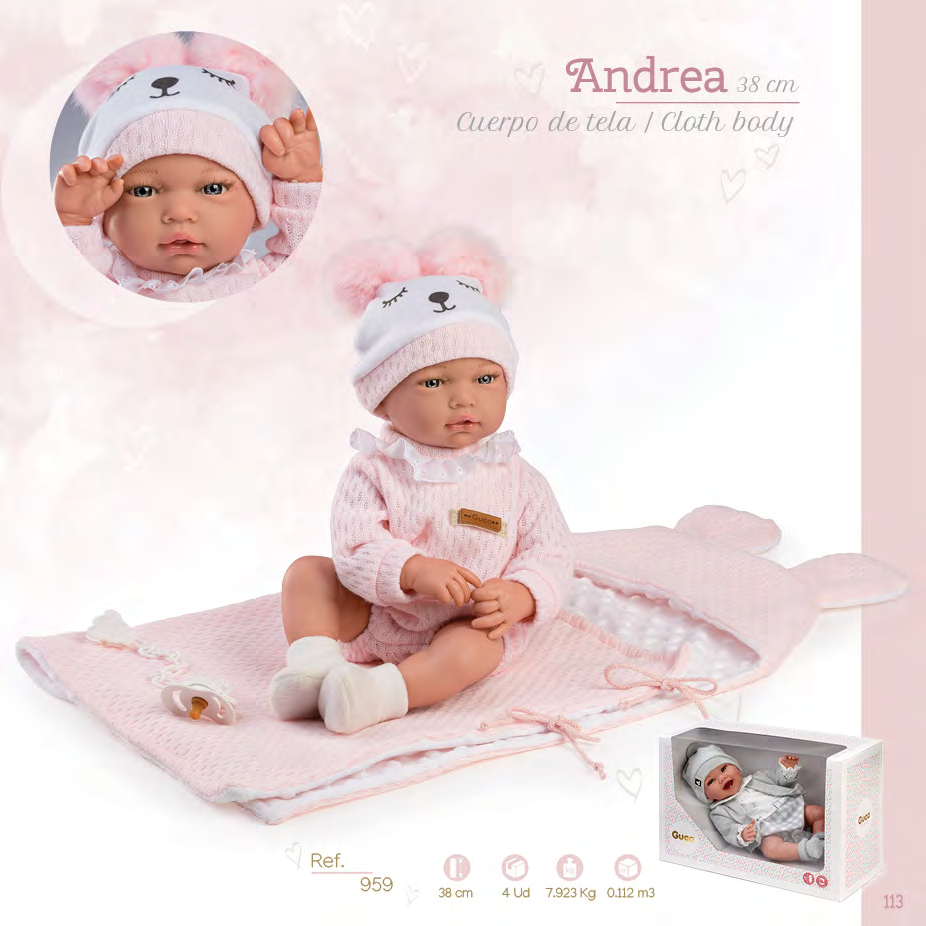 959 Andrea Crying Newborn Baby Doll