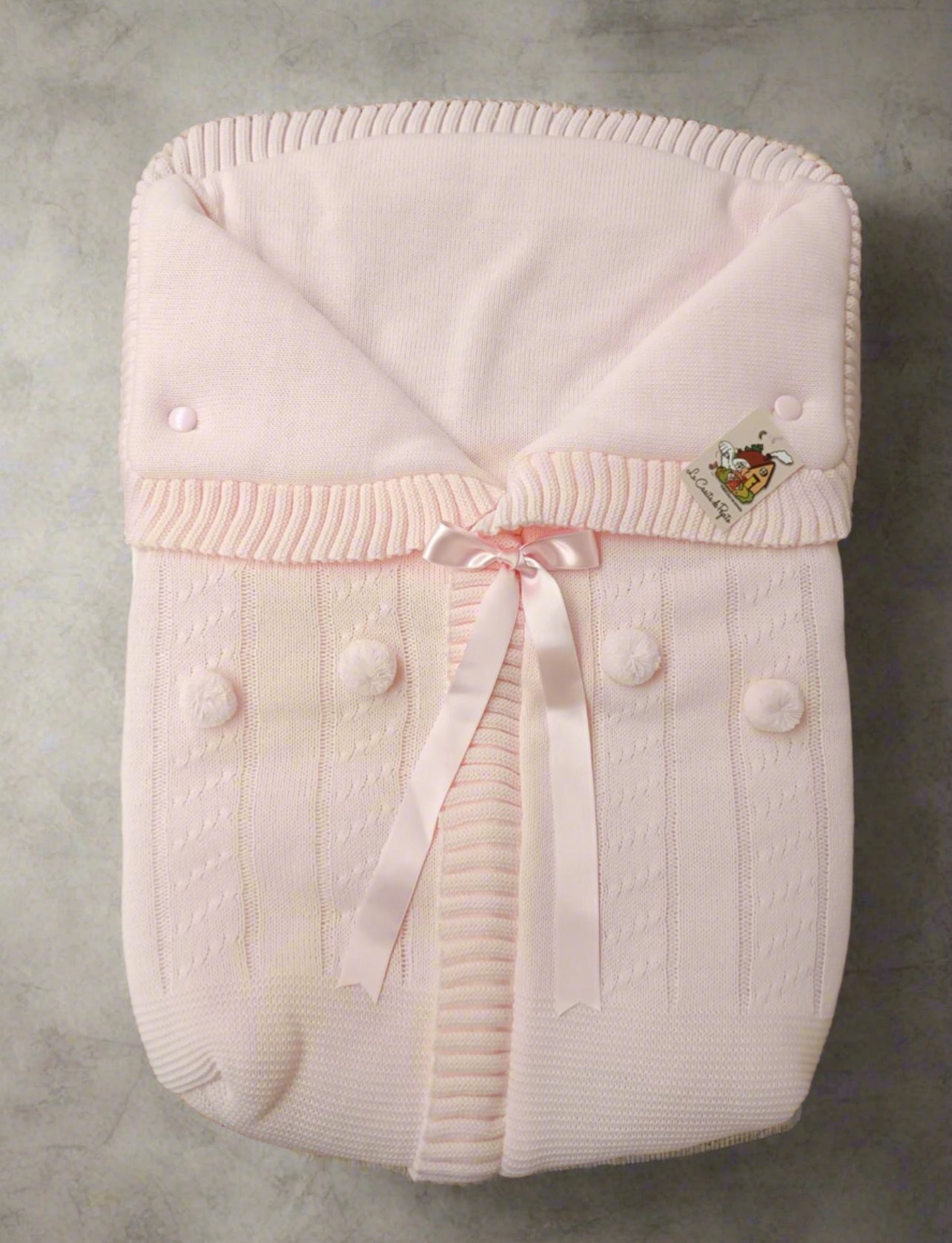 3187 Baby Blue with Baby Blue Pompom Sleeping Bag