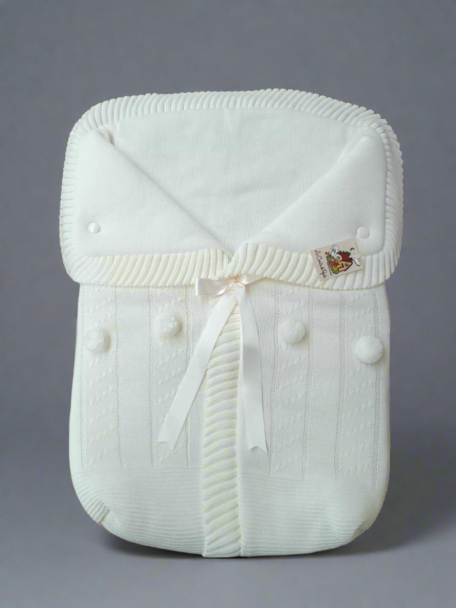 3187 Baby Blue with Baby Blue Pompom Sleeping Bag