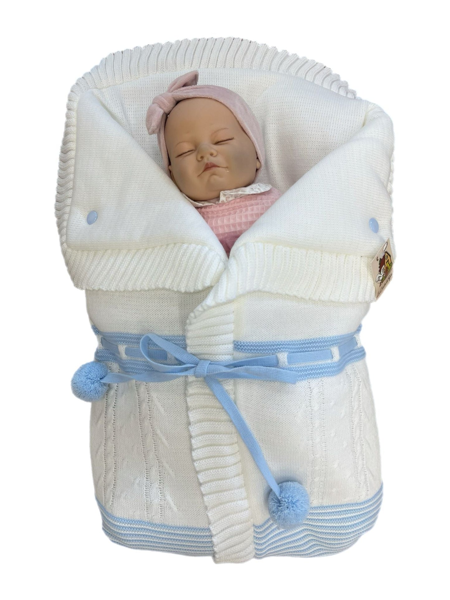 2985 Baby Pink with white Pompom Sleeping Bag