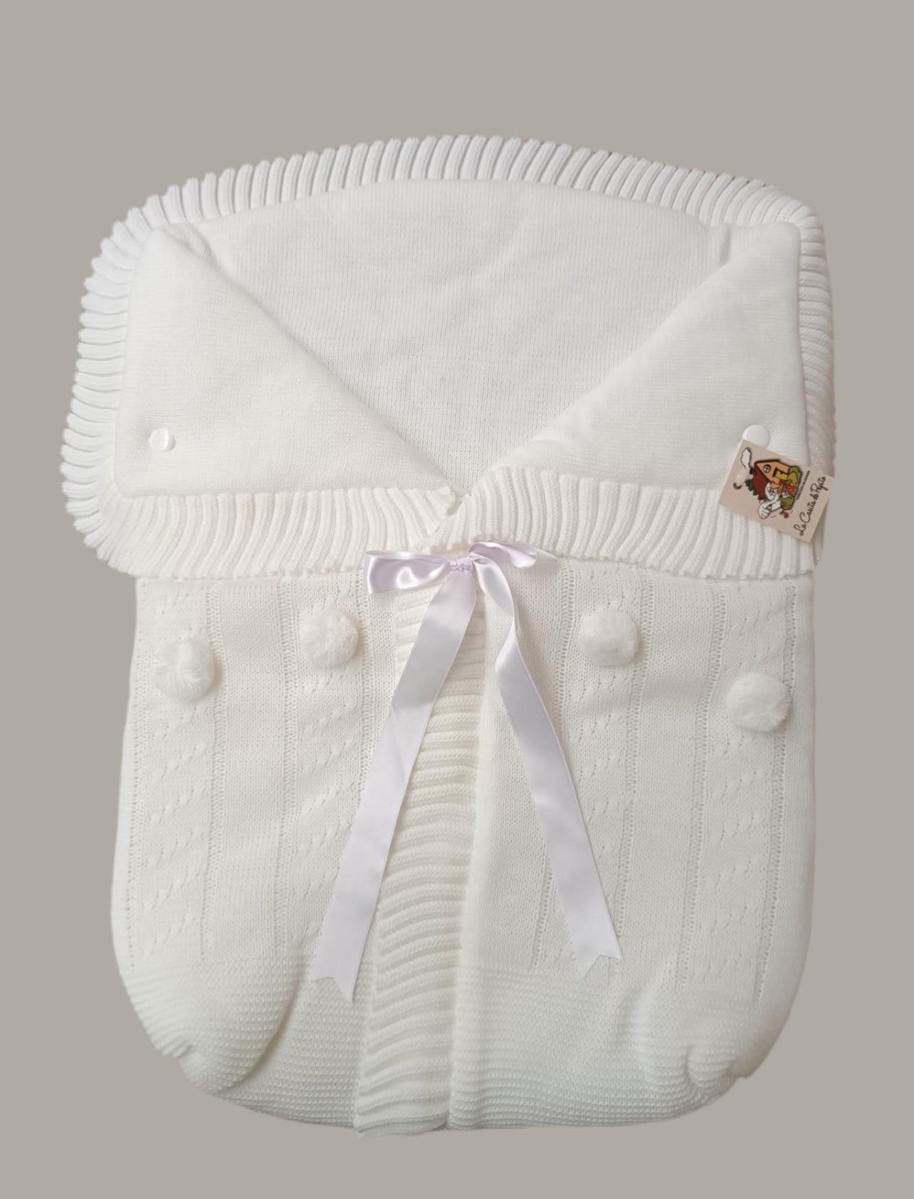 3187  Baby Blue with Baby Blue Pompom Sleeping Bag