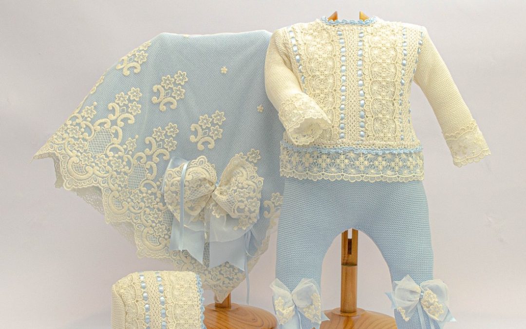 3009  Luxury  knitted Set, Bonnet, Coat & Shawl