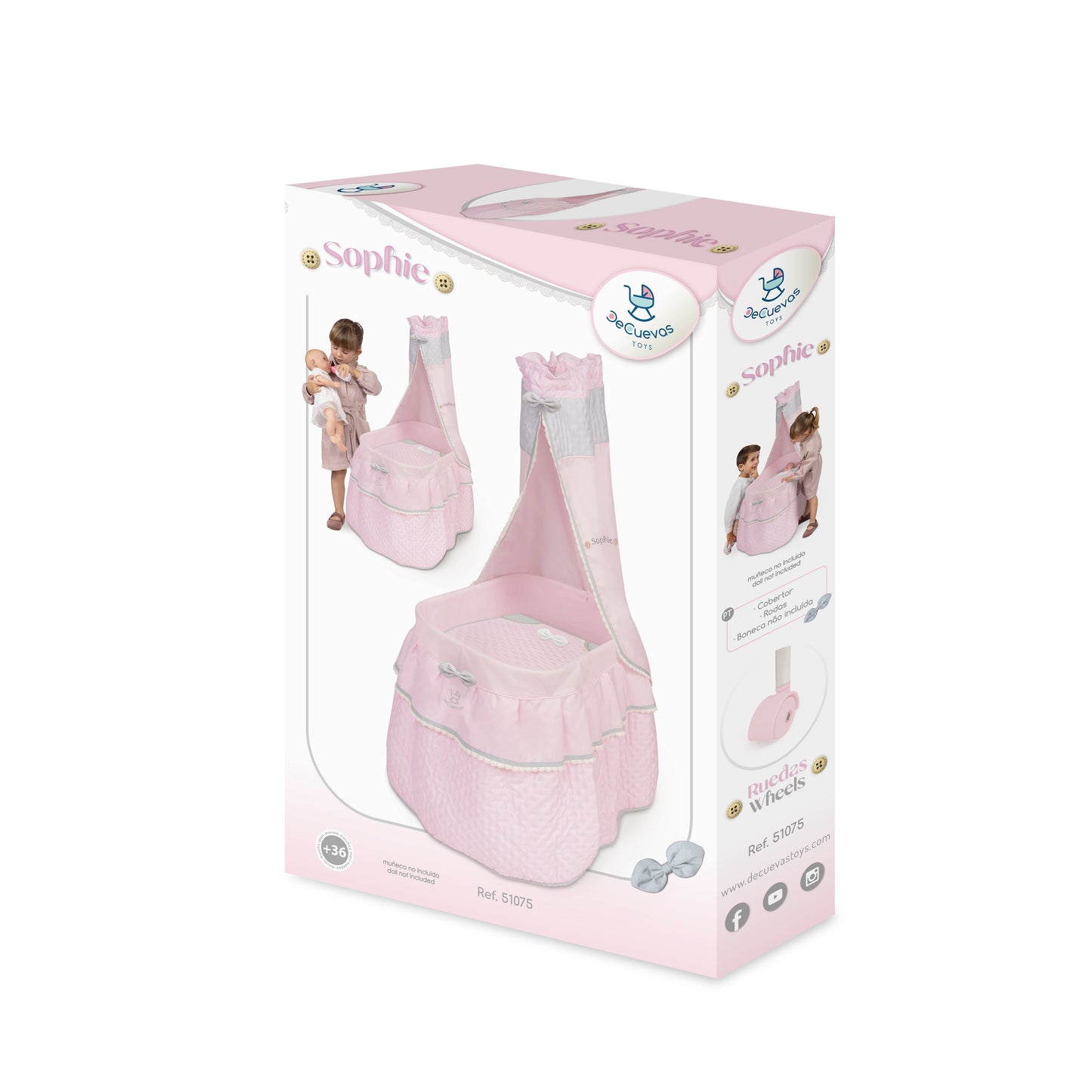 51075 Dolls Crib/Cradle with Canopy Sophie Collection