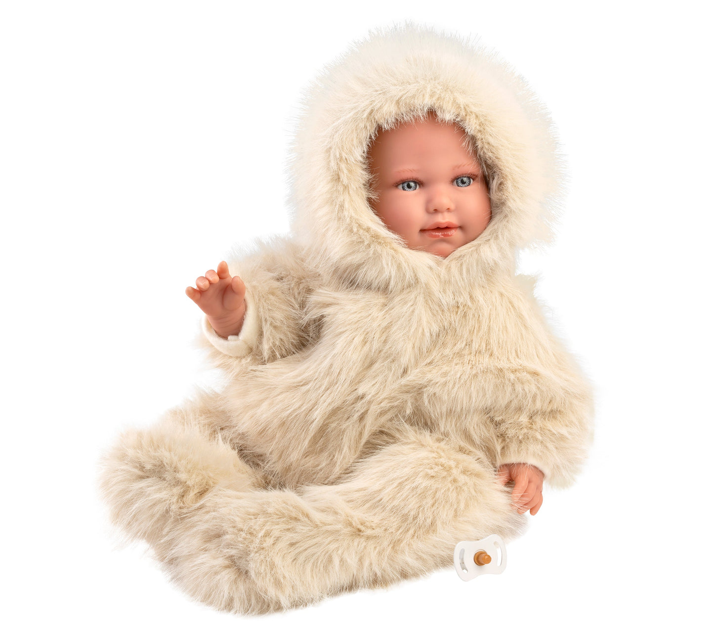 74507  Alicia Crying Baby Doll Teddy Bear Suit