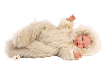 74507  Alicia Crying Baby Doll Teddy Bear Suit