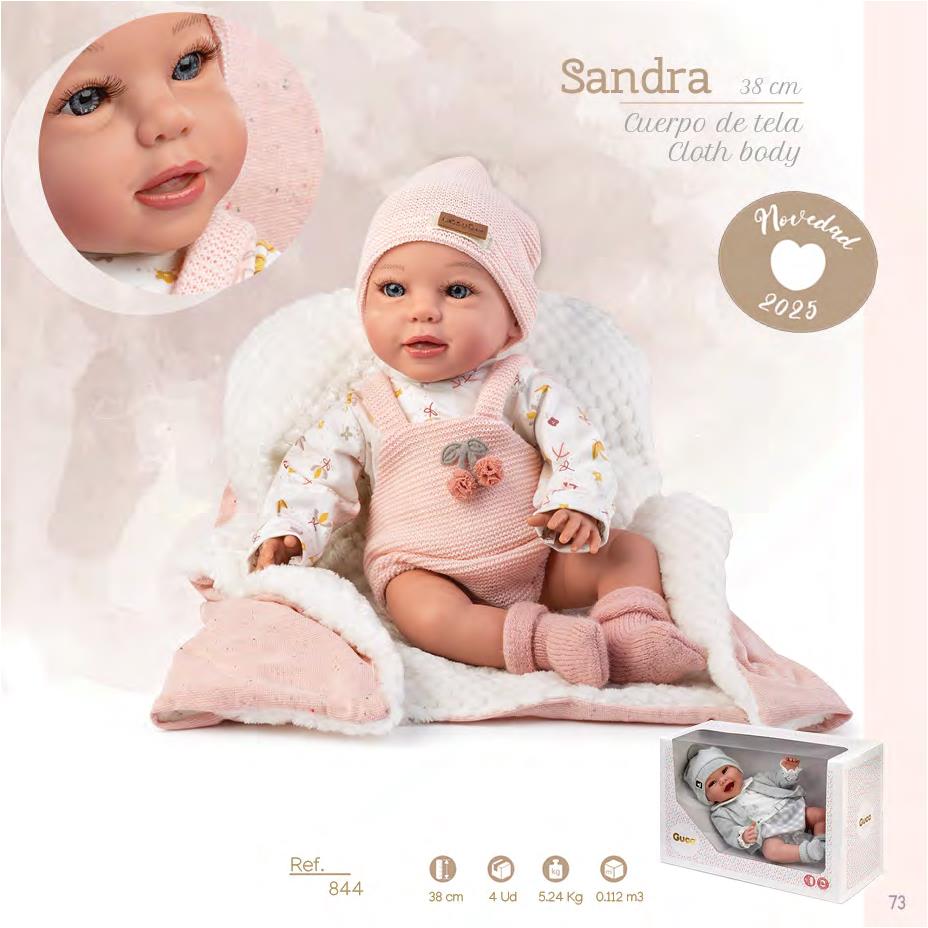 844 Sandra Newborn Baby Doll 38cm