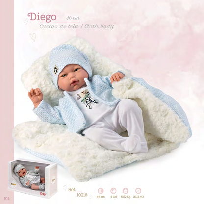 10218 Diego Crying Newborn Baby Doll 46cm