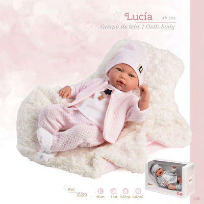 10219  Lucia Crying Newborn Baby Doll 46cm
