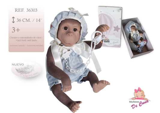 36303 Koko SILICON Monkey Blue Romper