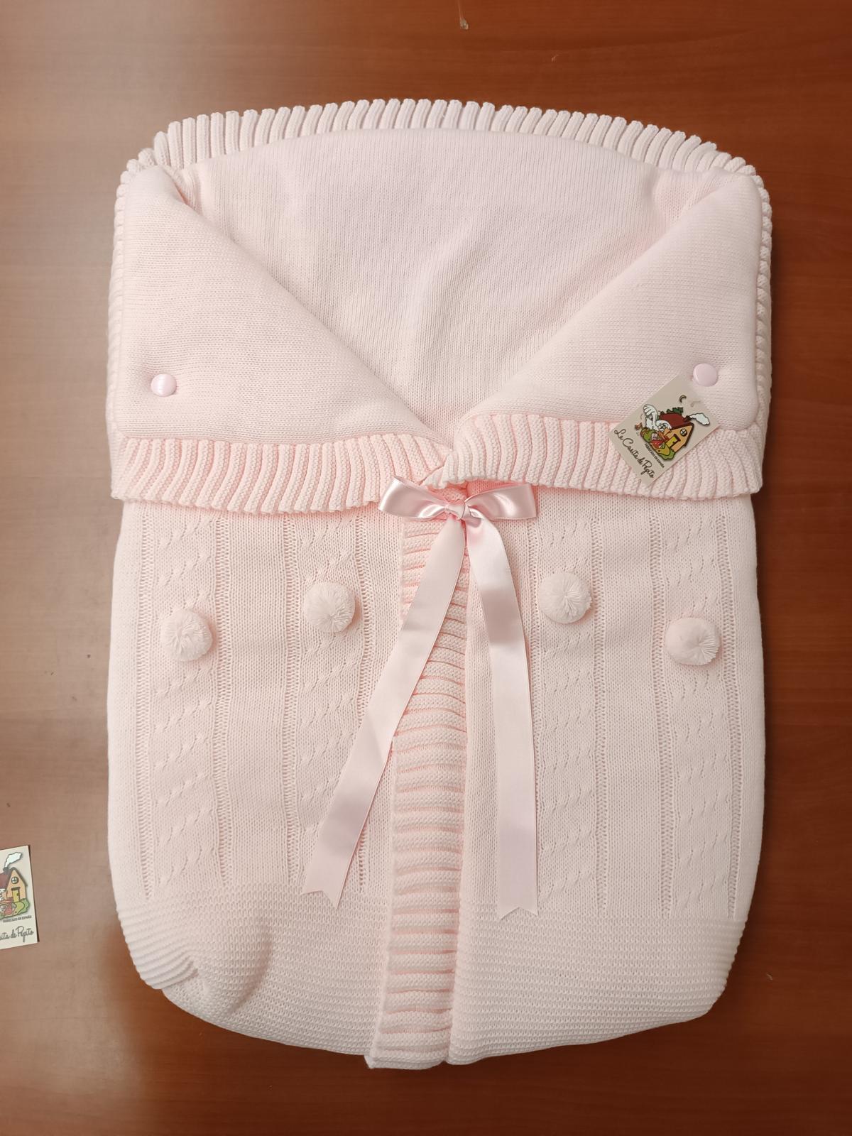 3187 Pink with Pink Pompom Sleeping Bag