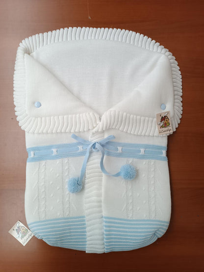 2985  Baby Pink with white Pompom Sleeping Bag