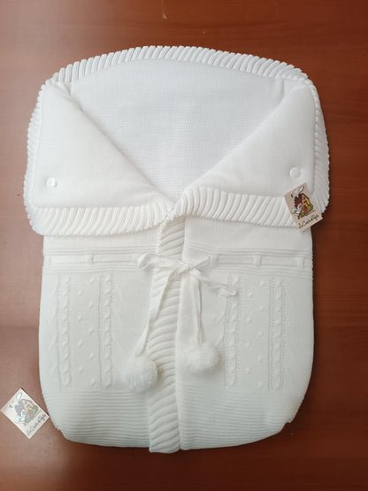 2985  Baby Pink with white Pompom Sleeping Bag