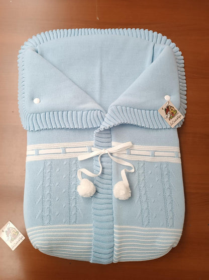 2985  Baby Pink with white Pompom Sleeping Bag
