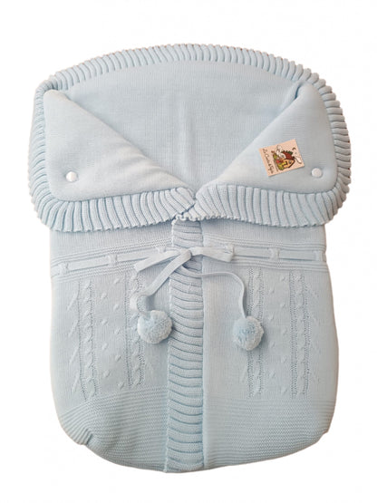 2985  Baby Blue Pompom Sleeping Bag