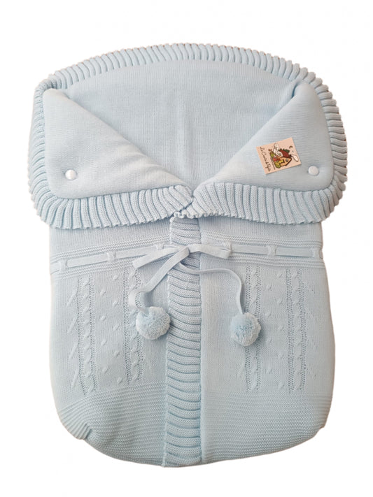 2985  Baby Blue Pompom Sleeping Bag