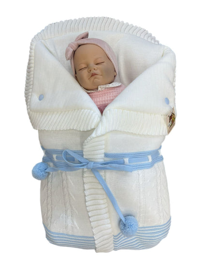 2985  Baby Pink with white Pompom Sleeping Bag