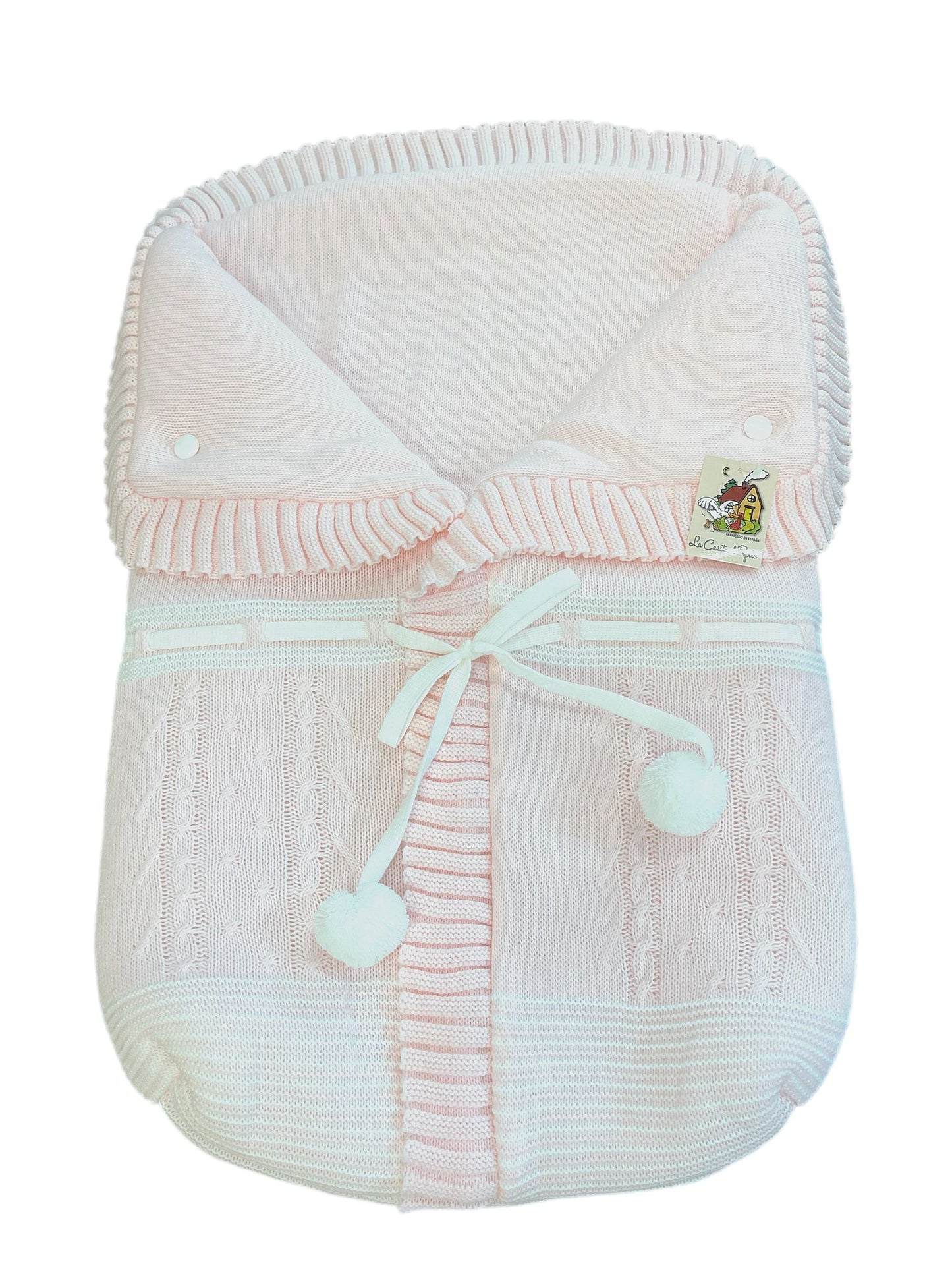 2985  Baby Pink with white Pompom Sleeping Bag