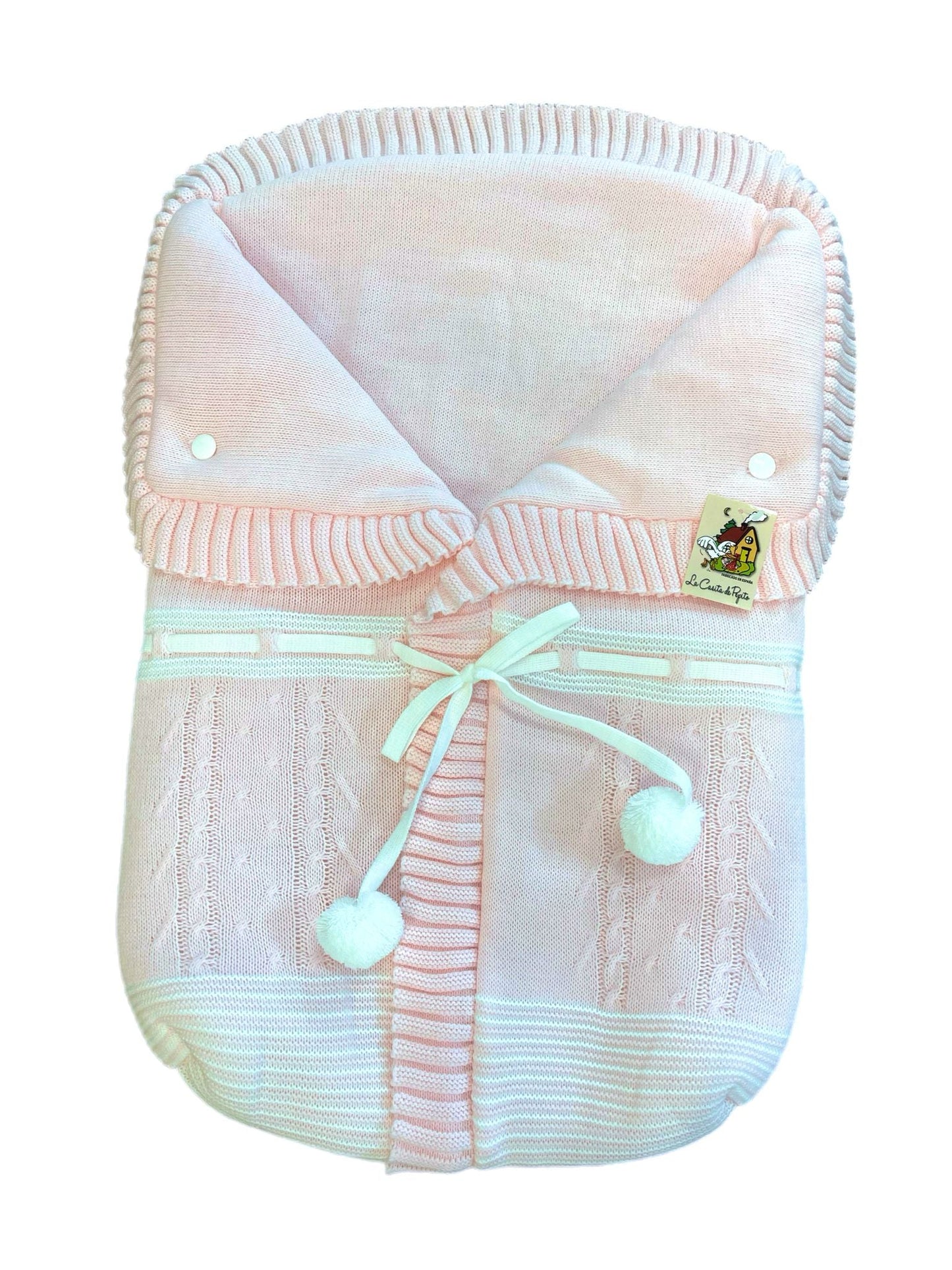 2985  Baby Pink with white Pompom Sleeping Bag
