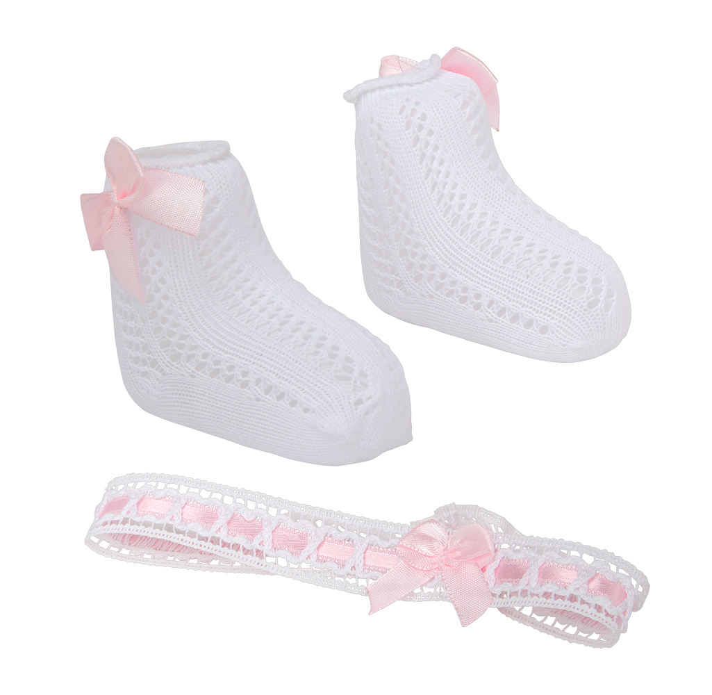 6369 Pair of Pink Socks with Headband
