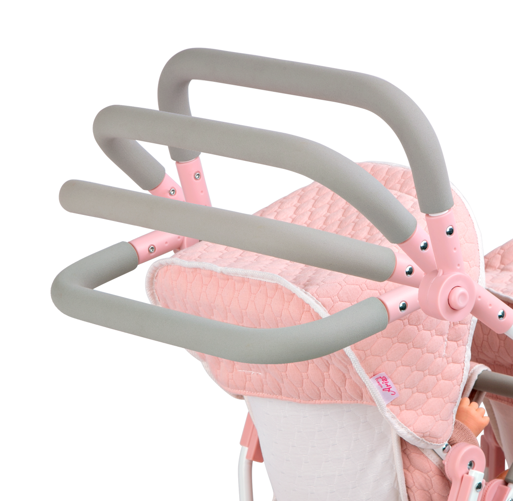 40854 Pink Twin Pram Reborn Paris Collection