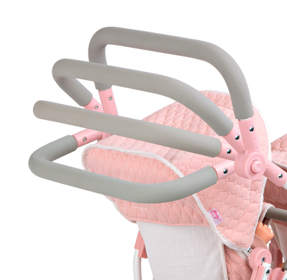 40854 Pink Twin Pram Reborn Paris Collection