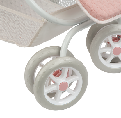 40854 Pink Twin Pram Reborn Paris Collection